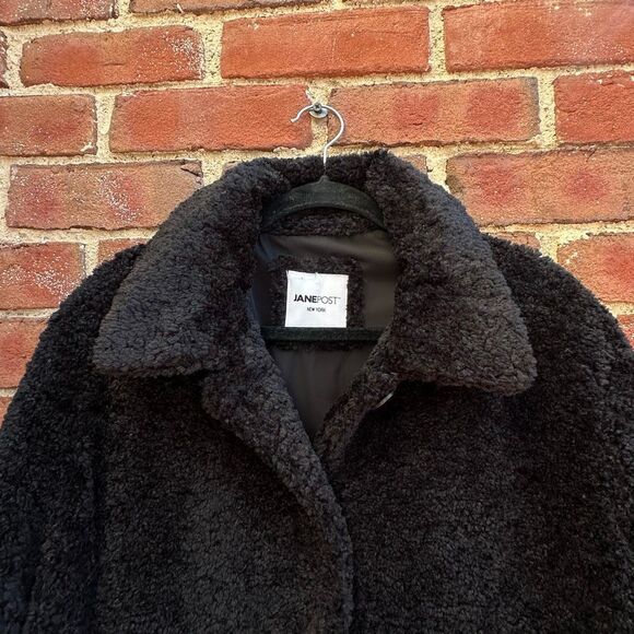 Jane Post $795 Curly Lamb Jane Coat black womens XL NWT - Picture 5 of 14